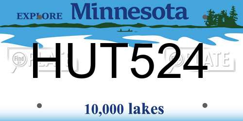 HUT524 Minnesota License Plate