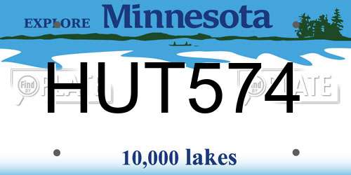 HUT574 Minnesota License Plate