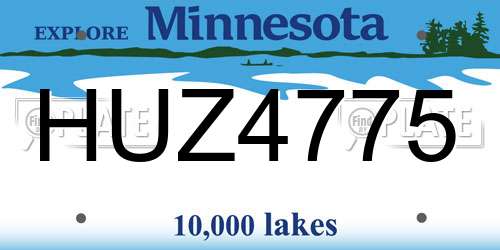 HUZ4775 Minnesota License Plate