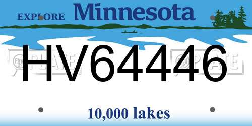 HV64446 Minnesota License Plate