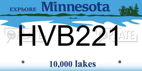HVB221 Minnesota License Plate