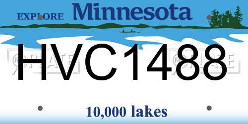 HVC1488 Minnesota License Plate