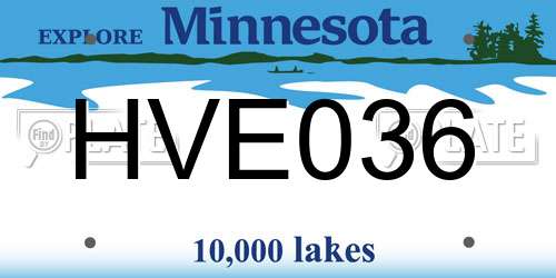 HVE036 Minnesota License Plate