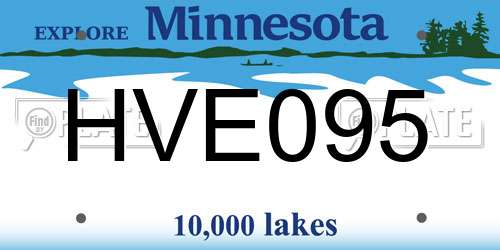 HVE095 Minnesota License Plate