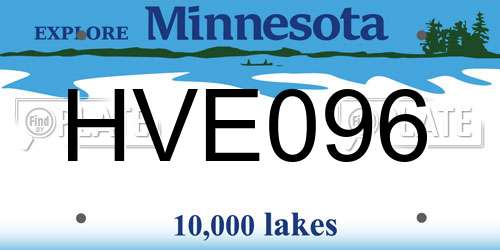 HVE096 Minnesota License Plate