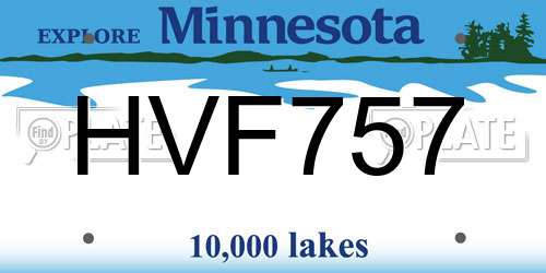 HVF757 Minnesota License Plate