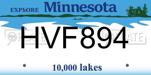 HVF894 Minnesota License Plate