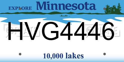 HVG4446 Minnesota License Plate