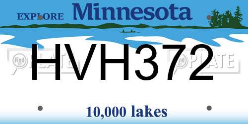 HVH372 Minnesota License Plate