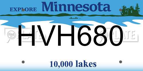 HVH680 Minnesota License Plate