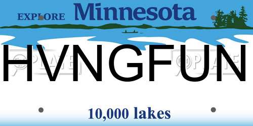 HVNGFUN Minnesota License Plate