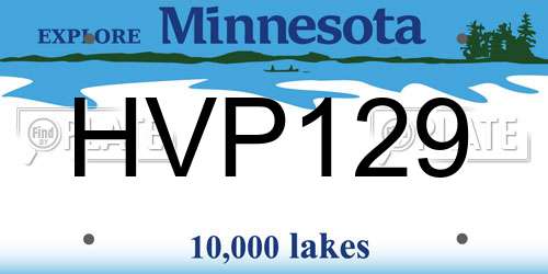HVP129 Minnesota License Plate