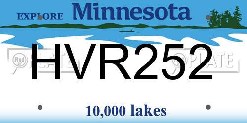 HVR252 Minnesota License Plate