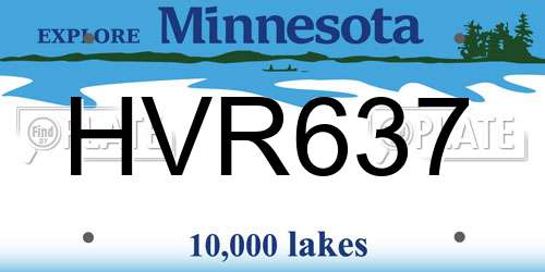 HVR637 Minnesota License Plate
