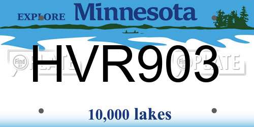 HVR903 Minnesota License Plate