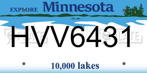 HVV6431 Minnesota License Plate