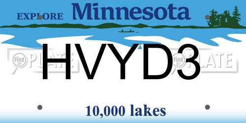 HVYD3 Minnesota License Plate