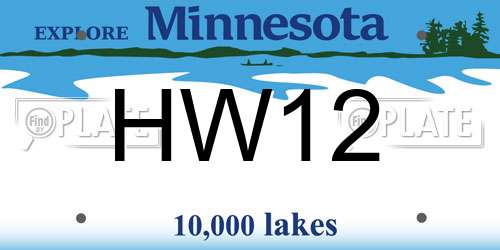 HW12 Minnesota License Plate