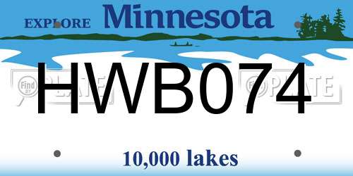 HWB074 Minnesota License Plate