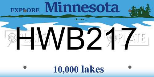 HWB217 Minnesota License Plate