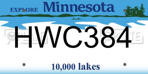 HWC384 Minnesota License Plate