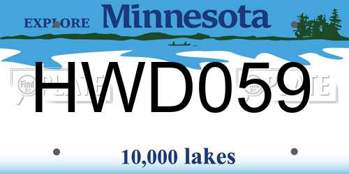 HWD059 Minnesota License Plate