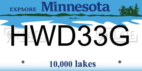 HWD33G Minnesota License Plate
