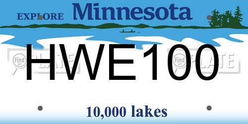 HWE100 Minnesota License Plate