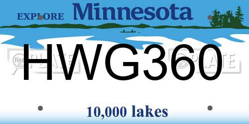 HWG360 Minnesota License Plate