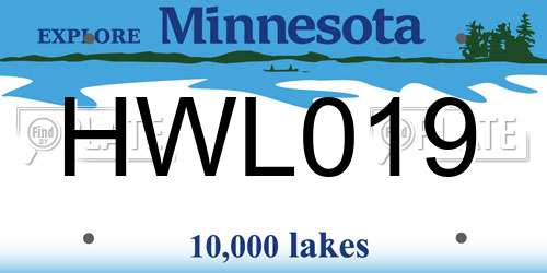HWL019 Minnesota License Plate