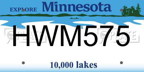 HWM575 Minnesota License Plate