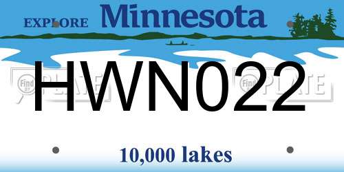 HWN022 Minnesota License Plate