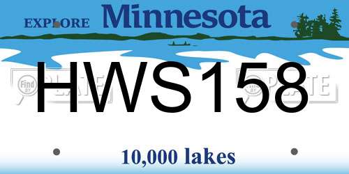 HWS158 Minnesota License Plate