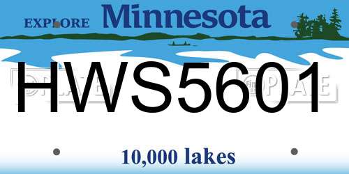 HWS5601 Minnesota License Plate