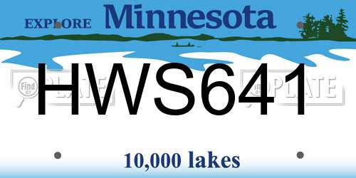 HWS641 Minnesota License Plate