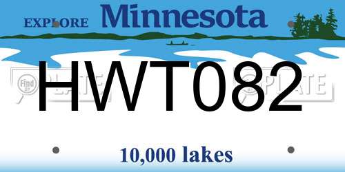 HWT082 Minnesota License Plate