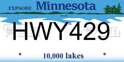 HWY429 Minnesota License Plate