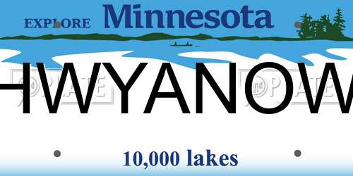 HWYANOW Minnesota License Plate