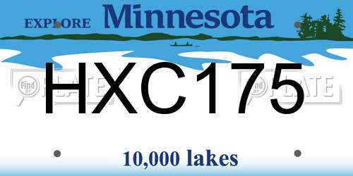 HXC175 Minnesota License Plate