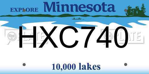HXC740 Minnesota License Plate