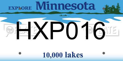 HXP016 Minnesota License Plate