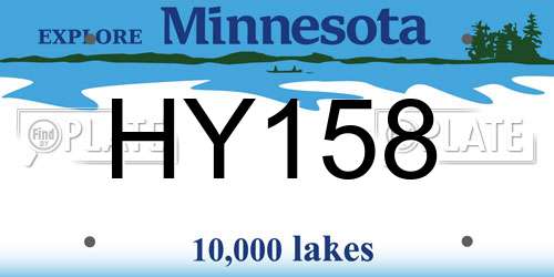 HY158 Minnesota License Plate
