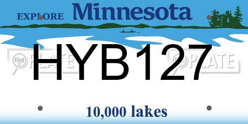 HYB127 Minnesota License Plate