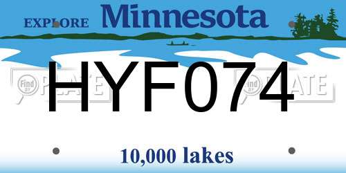 HYF074 Minnesota License Plate