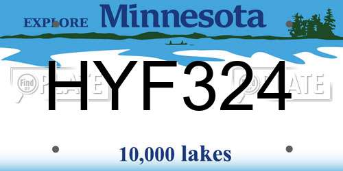 HYF324 Minnesota License Plate