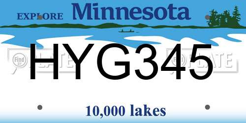 HYG345 Minnesota License Plate