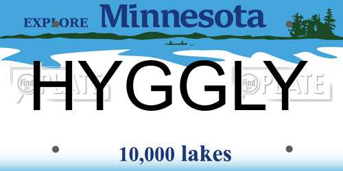 HYGGLY Minnesota License Plate