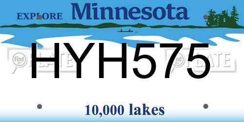 HYH575 Minnesota License Plate