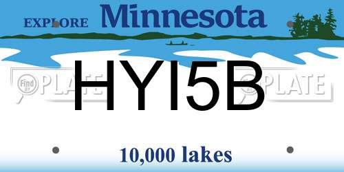HYI5B Minnesota License Plate