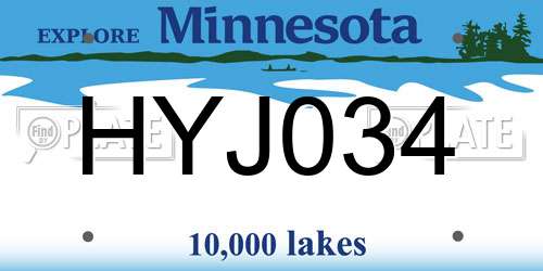 HYJ034 Minnesota License Plate
